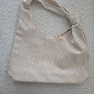 Ulta Beauty Cream Woven Shoulder Bag